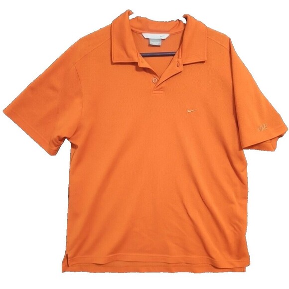 Nike Other - Vintage Nike Golf Polo Shirt Men's Large Orange Y2K Mesh Vent Swoosh